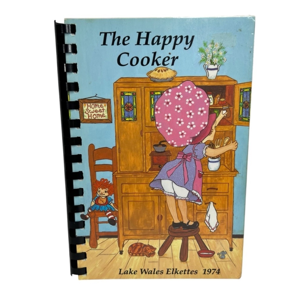 Vintage 1974 The Happy Cooker Cookbook Lake Wales Florida Elkettes